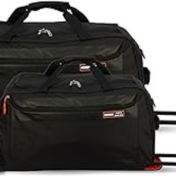 Polyester Travel in-Line Skate Wheel Duffle Carry-On Luggage (Black, (52+62))-image-63