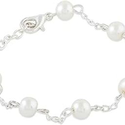Silver Tone Contemporary Party Bling Pearls Bracelet For Women-ZPFK10444-image-44