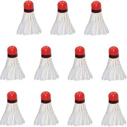 Goose Feather Badminton Shuttlecocks Birdies Training 11x WhiteRed Head-image-10