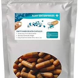AJAY ENTERPRISES Empty Gelatin Capsules SIZE 0 (500 MG) (Pack of 500) (DARK SKIN LIGHT SKIN, SIZE 0 (500 MG))-image-2