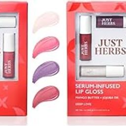 Just Herbs 4 IN 1 Lip Gloss for Women, Serum Infused Non-Sticky Glossy and Hydrating Lip Gloss 4 gm (Deep Love) (Pack of 2)-image-20