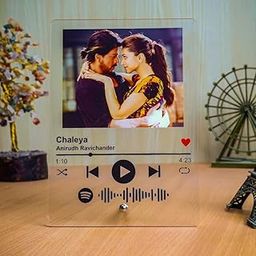 Wehatke Customized Spotify With Photo & Scannable Link With Musical Plaque With Stainless Steel Stand for Birthday Anniversary & Couples| Best Personalized Spotify Photo Frame for Gift-image-45