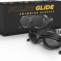 PULSEIT PulseGlide Waterproof and anti-fog high-definition swimming goggles with ear plugs professional diving big frame swimming glasses-7