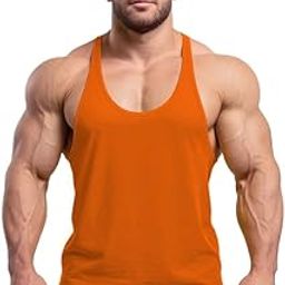 Men's Cotton Printed Sleeveless Racer Back Sports Gym Boxing Workout Activewear Bodybulding Quick Dry Fit Gym Vest Tank Top VX12-image-110