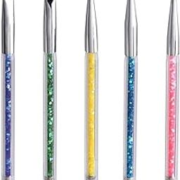 NAILWIND Nail Art Liner Brush, 5Pcs Gel Nail Brush with Dotting Tools Double End Nail Art Drawing Pen Nail Art Brushes Nail Polish Liner-38