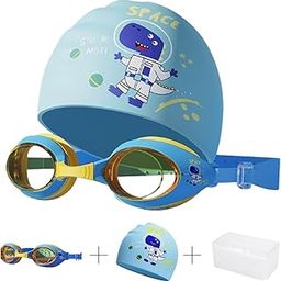 GTS Kids Swimming Kit Uv Protection Silicon Cap,Anti-Fog Swimming Goggles,Earplug Set With Hard Portection Case,Clear Vison Goggles,Skin Friendly Non Slip Head Cap,Leakproof Wide Underwater Goggles-image-43