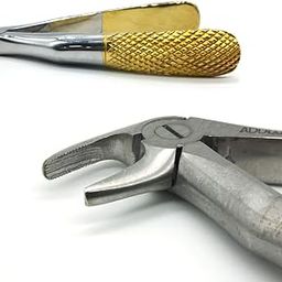ADDLER DENTAL FORCEPS PEDO CHILDREN LOWER MOLARS EASY GRIP, NO SLIP, NO RUST, FORCEP NO. 565 GOLD. LIFE TIME ANTI RUSTING WARRANTY.-18