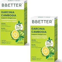 BBETTER Garcinia Cambogia For Weight Loss Capsules For Women And Men - With Green Coffee Green Tea Guggulu Extract & Inulin - Keto supplement -120 Veg capsules-image-45