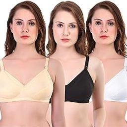 Women Maternity Non Padded Bra - Made of Pure Cotton Full Coverage Non Wired Seamless Pushup Soft Cup for T-Shirt Saree Dress Sports Garment for Daily Use Everyday-image-5