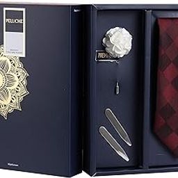 Refined Checks Combo Set Of 1 Neck Tie, 1 Brooch And 1 Pair of Collar Stays for Men's (1145-00-747420_Free Size)-picture-42