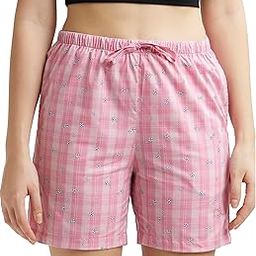 RX15 Women's Super Combed Cotton Woven Relaxed Fit Checkered Shorts with Side Pockets (Prints May Vary)-image-59
