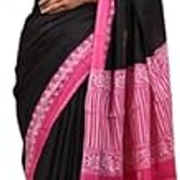 Women's Hand Block Print Cotton Mulmul Saree with Unstitched Blouse Piece | Soft & Lightweight Traditional Saree-44