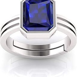 16.25 Ratti (AA++) Certified Blue Sapphire Ring (Nilam/Neelam Stone Silver Plated Ring)(Size 20 to 23) for Men and Woman-image-87