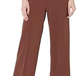 Women Straight Fit High-Rise Pleated Parallel Trousers-image-2