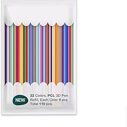 22 Colors 3D Doodler Start 3D Pen Refills, 110 Pcs, 2.5 MM PCL Filament, Low Printing Temperature, 5 Of Each Color For 3D Doodler Start Suitable For Children And DIY Enthusiasts-image-18