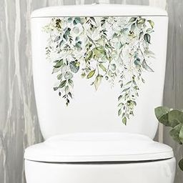 INDIAN ROYALS Green Plant Leaf Flower Design Wall Art Decoration PVC Vinyl Removable Wall Sticker, Toilet Sticker (20 CM x 30 CM)-image-32