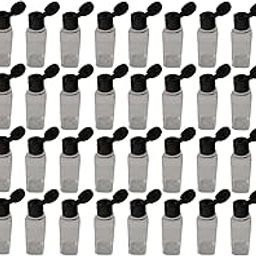 M.C. PIPWALA 50 ML PET SQUARE CLEAR BLACK FLIP TOP 19 MM CAP Plastic Bottles Size Cosmetic Travelling Containers Small Leak Proof Squeeze Bottles| Pack of 48-19