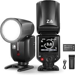 NEEWER Z2PRO-C 2.4G TTL Round Head Flash Speedlite Compatible with Canon, Wireless Compatible with Godox, Upgraded UI, 76Ws 1/8000s HSS, TTL/M TCM Switch, 7.2V/3000mAh Battery, 600 Full Power Flash-10