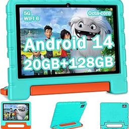 2024 Newest Kids Tablet 10 Inch Android 14 Tablet Kids Octa-Core 20GB+128GB (TF 1TB), Toddler Tablet with Shockproof Case, 2.4G+5G WiFi 6, Parental Control,-picture-9
