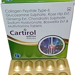 New Cartirol Joint Health Supplement with Collagen Peptide, Glucosamine, Boswellia, Rose Hip, Ginseng, Multivitamins, 10 Tablets-image-28