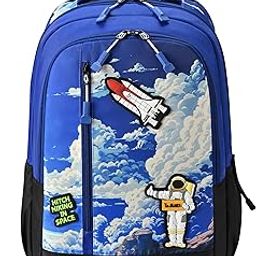 Astro Cab 4 Compartment Backpack 17"/30L Medium Water Resistant School Bag/Casual Backpack/Daypack/Kids Bag for Boys/Girls (Blue-Black)-picture-11
