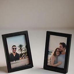Picture Photo Frame Set of 2, Black Modern Contemporary Design, 3x5 inches, Table Top Display-13