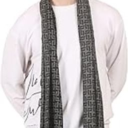Men Self Design Grey and Black Muffler-image-92