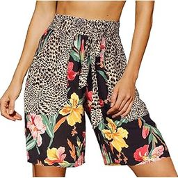Women Oceanside Beach Drawstring Pant with Leopard Floral Print-image-28