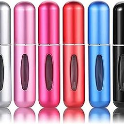 6 PCS Perfume Bottles, 5ml Atomiser Refillable Spray Portable Liquid Glass Bottle,Easy to Fill Scent Aftershave Pump Case Travel Outgoing Purse Multicolor (6pack)-46
