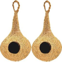 LIVEONCE Natural bhaya Bird nest for Cages and breeding for All Medium,Small Birds with self adheshive Hanging Hooks Pack of 2-picture-0