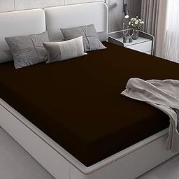 DREAM CARE Waterproof Lycra Stretchable Fitted Mattress Protector 78x60 Inch for Double Bed Queen Size with Elastic Strap Ultra Soft Mattress Cover Hypoallergenic Bed Cover (Coffee)-image-56