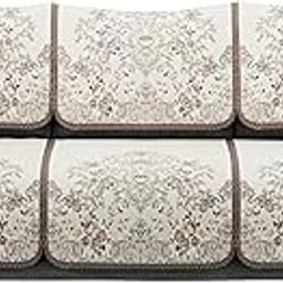 Heart Home Net Cotton Sofa Covers 3 Seater | Sofa Protector Cover for Living Room | Sofa Cloth Cover for Home Decor& Office | Soft Sofa Slipcovers | Paradise 1176 - Brown-image-74