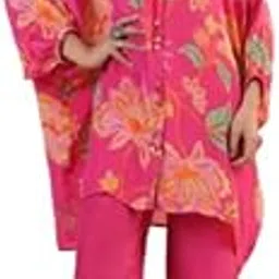 jisora Women's Russian Silk Pink Co-ord Set-picture-5