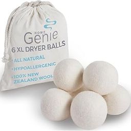 HOME GENIE Wool Reusable Dryer Balls XL 6 Pack, Anti Static Fast Drying Laundry for Pet Hair, Reduces Clothing Wrinkles, Lint, Natural Fabric Softener Essentials, Replace Dryer Sheets, Over 400 Loads-16