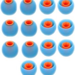 Frankz Premium Silicone Rubber Earbuds Tips 14, Eartips, Earplugs, for Earphones and Bluetooth Earphones Medium Size (14 Pcs (7 Pair), Blue Orange)-image-94