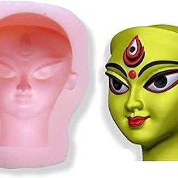 AEA Hindu Goddess Durga Idol Face for Durga Puja, Ashtami, Vijayadashami, Deepavali, and Navaratri Festivals - Worshipped God Silicone Mold-image-91