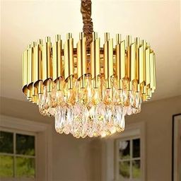R.D.ENTERPRISES || 2-Tier Round Crystal Chandelier for Living Room | Modern Ceiling Light Jhumar for Hall for Home Decoration + Free USB Gift + 3 Color LED Light lamp Home Decor (Full Gold, 300MM)-image-56