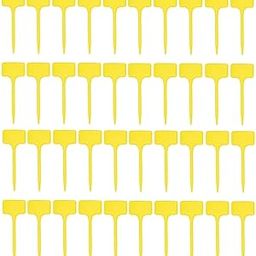 ARM KRAFT 40 Pcs Small 15 * 6cm Gardening Plant Name Tags | Yellow Plastic T-Type Plant Shrub | Tree Seeds Tags | Markers Nursery | Garden Labels | Plant Marker - Set of 40 (Yellow)-image-84