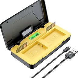 Power Smart LP-E17 Dual Fast Charger | Storage Case & SD Card Slot and Type C USB Cable | Compatible with Canon EOS R50, RP, R10, R8, R100, Rebel T7i, T8i, T6i, SL2, SL3, EOS 77D, 750D, 760D, M3,-12