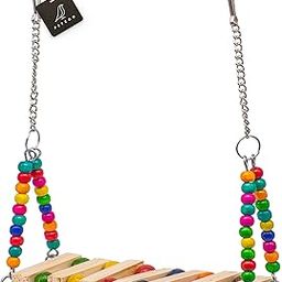 PETZOO Natural Wooden Swing Perch for Bird Cage & Parrots, Finches, Budgies, Love Birds, Parrots, Conure, African Grey, Cockatiels-picture-13