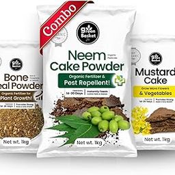 Combo Pack of Neem cake powder for plants | Bonemeal fertilizer | Mustard oil cake | Organic fertilizer combo by GreenBasket | Neem khali, Sarso khali, Bonemeal powder (1kg each)-image-12