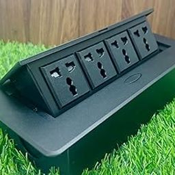 Audiovan Hydraulic Cable Cubby Pop Up Conference Box, Cable Manager Socket Electrical Box with 4 Power Socket 10 Amp UL Certified Black-14