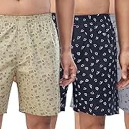 Mens Pure Cotton Printed Regular Boxer Shorts (Pack of 3)-51