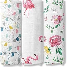 haus & kinder Nature Nexus Collection 100% Cotton Muslin Baby Swaddle Wrap for New Born, Muslin Baby Swaddle Wrap for New Born, New Born Swaddle, 100 cm by 100 cm - Pack of 3, Nature Nexus Collection-23