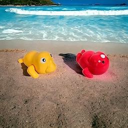 COSMOBABY Premium (Duck & Walrus Combo) Bath Toys, Cute Swimming Bath Toys for Toddlers 1-3, Floating Wind Up Toys for 1-5 Year Old Boy Girl, New Born Baby Bathtub Water Toys, Proudly Made in India-image-62
