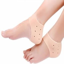 Palshiv 3 Pair Silicone Gel Heel Pad Socks for Pain Relief for Men and Women (Beige, Free Size)-image-55