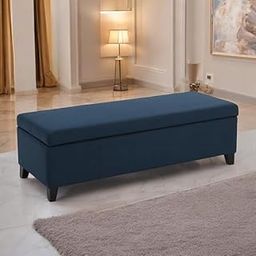 TIMBERNEST_"Stylish Ottoman Bench with Storage - Upholstered Entryway Bench, Multi-Functional Footrest for Living Room, Modern Decorative Furniture,Perfect for Bedrooms. (Natural) (Navy Blue)-image-97