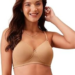 Women's Cotton Padded Non-Wired Full Cup Multiway T-Shirt Bra in Beige-picture-17