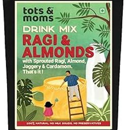 TOTS AND MOMS NO Sugar Drink Mix with Jaggery for Kids|Naturally Sweetened with Jaggery|No Sugar No Milk Powder No Preservatives Made Fresh|200g (200 g (Pack of 1),Sprouted Ragi & Almond with Jaggery)-image-47