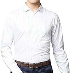park avenue Men'S Full Sleeve Slim Fit Medium Blue Formal Shirt-picture-8